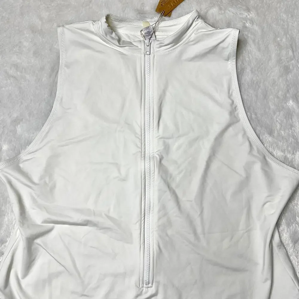 NWT Skims Rare Sleeveless Zipper Sporty One-Piece Swimsuit Marble Women’s 4X